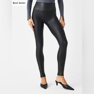 Spanx Faux Leather Leggings.  Size L petite.  VGUC.
